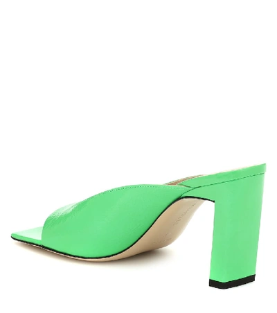 Shop Wandler Isa Patent Leather Sandals In Green