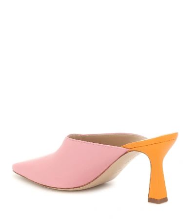 Shop Wandler Lotte Leather Mules In Pink