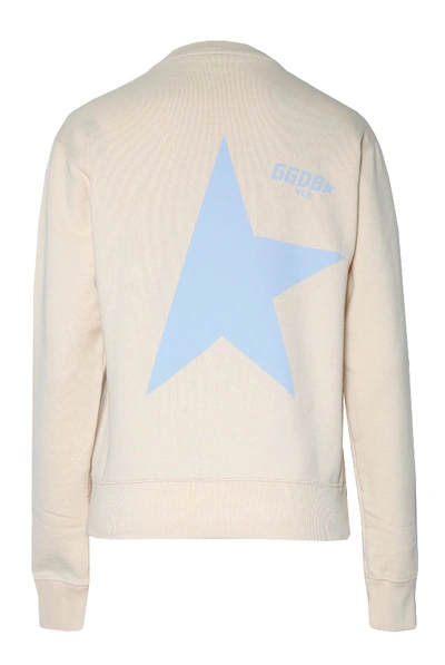 Shop Golden Goose Sweatshirt Milly Cappuccino-blue Lagoon Star In Nude