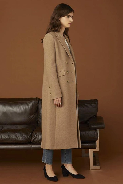 Alexachung Tan Double-Breasted Tailored Coat Alexachung