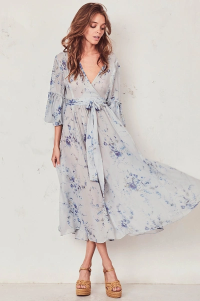 Shop Loveshackfancy Leah Dress In Blue