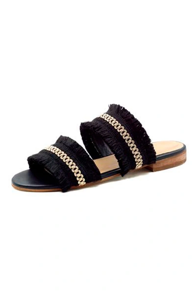 Shop Kaanas Yassica Frayed Sandal In Black