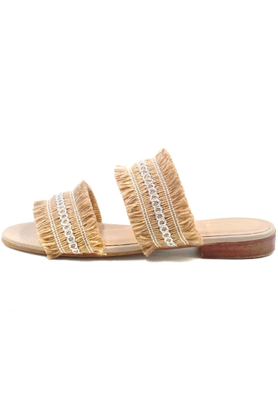 Shop Kaanas Yassica Frayed Sandal In Champagne In Nude