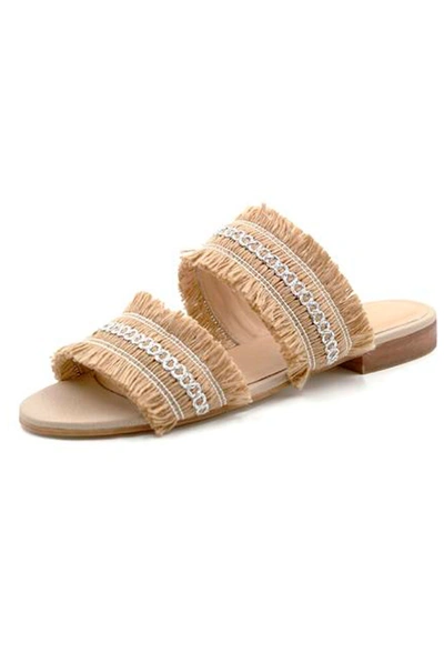 Shop Kaanas Yassica Frayed Sandal In Champagne In Nude