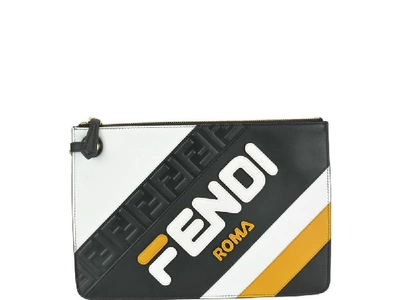 Shop Fendi Mania Zipped Clutch Bag In Multi