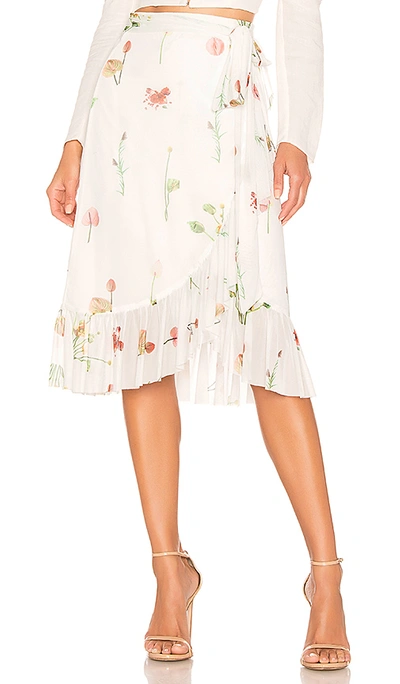 Shop Aéryne Mellie Skirt In Fleures Sauvages Blanc