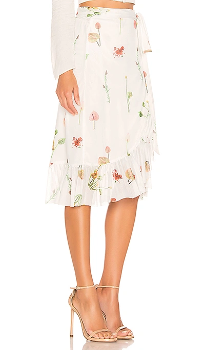 Shop Aéryne Mellie Skirt In Fleures Sauvages Blanc
