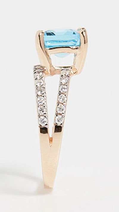 Mateo Point Of Focus 14-karat Gold, Topaz And Diamond Ring In Yellow Gold