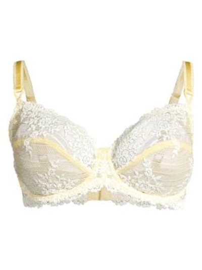 Shop Wacoal Embroidered Underwire Bra In Pale Banana White