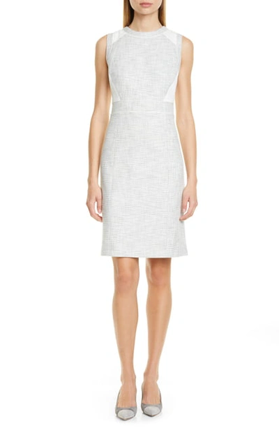 Shop Club Monaco Pareesa Sleeveless Sheath Dress In Salt And Pepper Heather