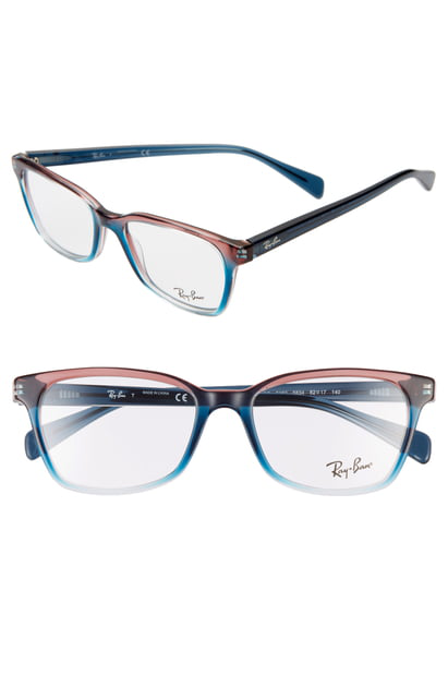 Ray Ban 52mm Square Optical Glasses In 