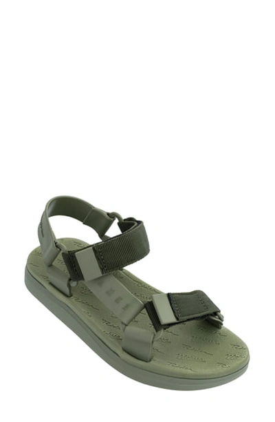 Shop Melissa Papete Rider Sandal In Moss Green