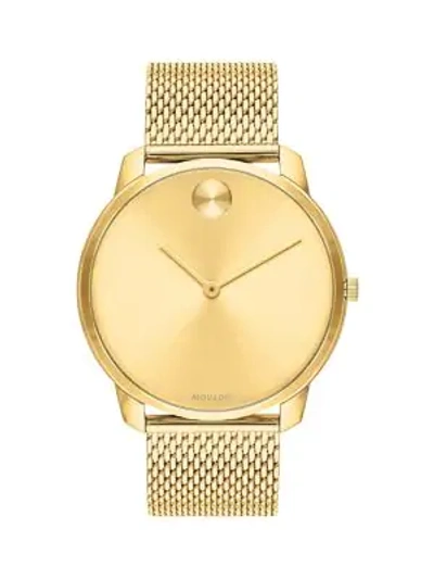 Shop Movado Bold Mesh Stainless Steel Bracelet Watch In Gold