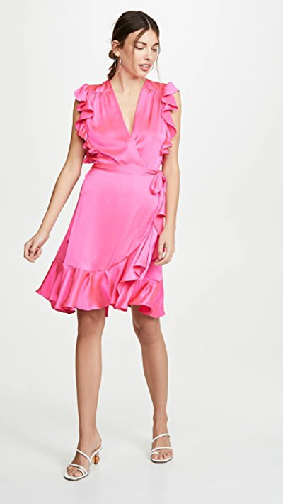 Shop 7 For All Mankind Sleeveless Ruffle Wrap Dress In Paradise Pink