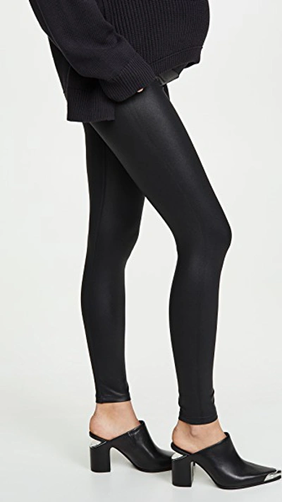 Shop David Lerner Coated Maternity Leggings In Black