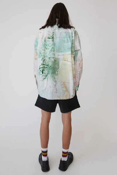 Shop Acne Studios Oversized Shirt Multi Colour - Green - Map