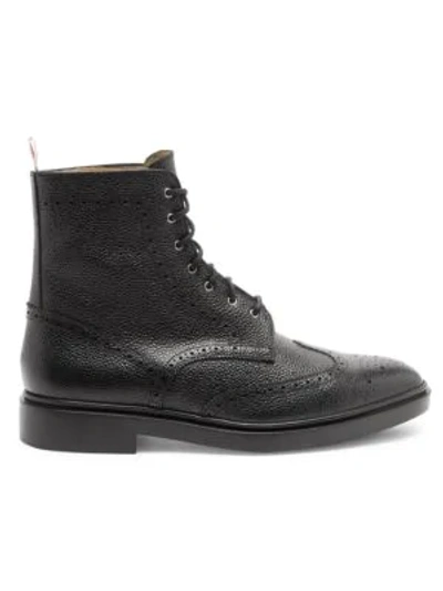 Shop Thom Browne Classic Leather Wingtip Boots In Black