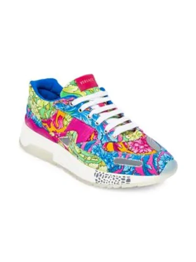 Shop Versace Multi Pattern Achilles Sneakers In Multicolor
