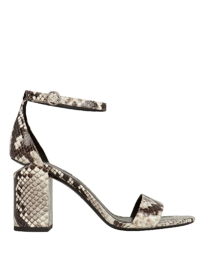 Shop Alexander Wang Abby Cutout Heeled Sandals In Blk/wht