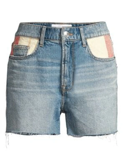 Shop Current Elliott The Aficionado Colourblock Pocket Shorts In Whirlpool