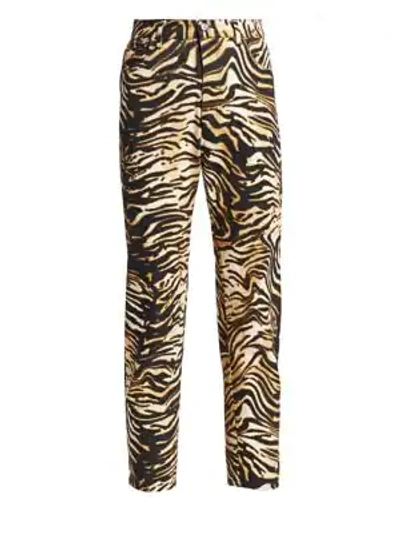 Shop Rachel Comey Tesoro Tiger-stripe Jeans In Brown