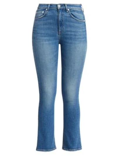 Shop Rag & Bone Nina High-rise Ankle Crop Flare Jeans In Gravel