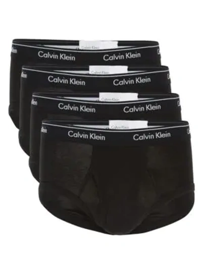 Shop Calvin Klein 4-pack Logo Cotton Briefs In Black