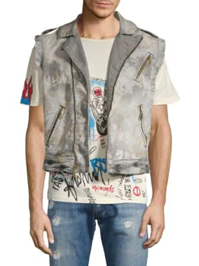 Shop Robin's Jean Perfecto Embroidered Denim Vest In Josef Black