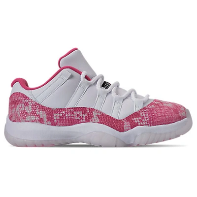 Shop Nike Women's Air Jordan Retro 11 Low Basketball Shoes In Pink / White