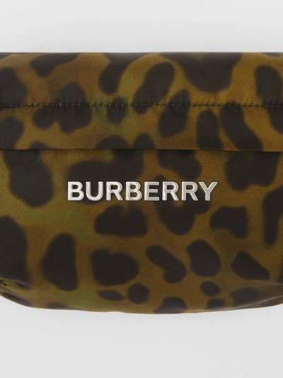Shop Burberry Medium Animal Print Bum Bag In Khaki Green