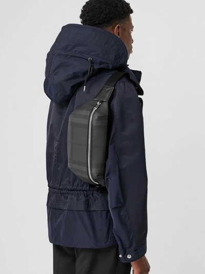 Medium london check and leather bum bag hotsell