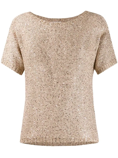 Shop Snobby Sheep Sequin Detail Knitted Top - Neutrals