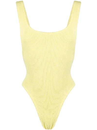 Reina Olga Yellow Scrunch Ruby One-piece Swimsuit In Yellow