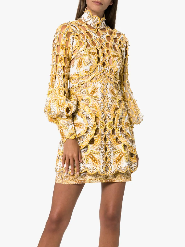 zippy scallop mini dress