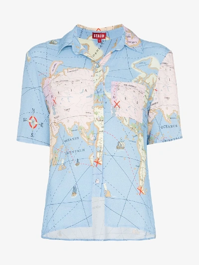 Shop Staud Sail Map Print Shirt In Multicoloured