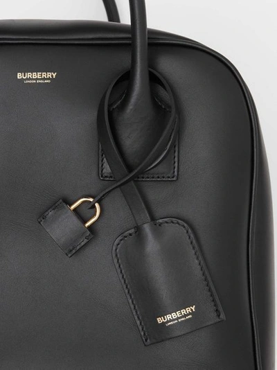 Shop Burberry Medium Leather Cube Bag In Black