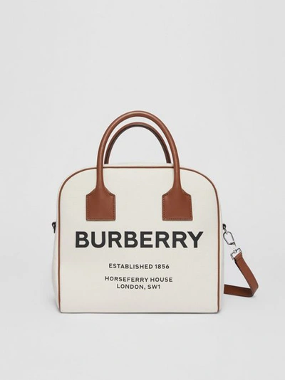 Shop Burberry Medium Horseferry Pr In Natural/malt Brown