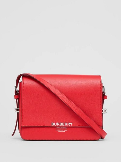 Shop Burberry Small Leather Grace Bag In Bright Military Red