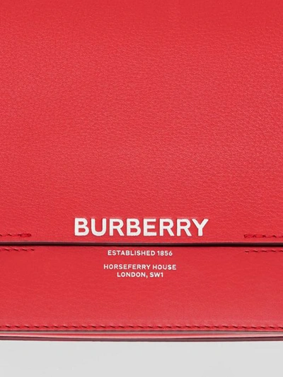 Shop Burberry Small Leather Grace Bag In Bright Military Red