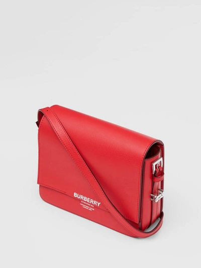 Shop Burberry Small Leather Grace Bag In Bright Military Red