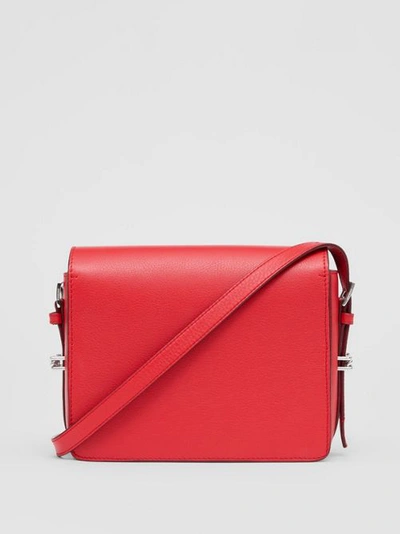 Shop Burberry Small Leather Grace Bag In Bright Military Red