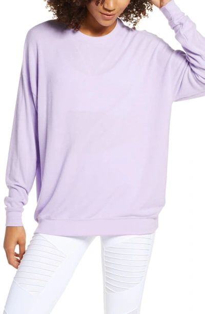 Shop Alo Yoga Soho Pullover In Ultraviolet Heather