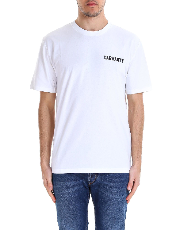 Carhartt College Script T-shirt In White | ModeSens