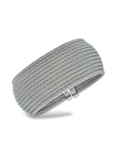 Shop Alor Classique Stainless Steel Cuff Bracelet In Grey