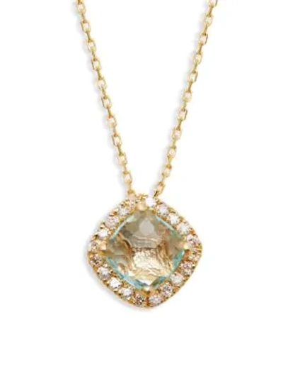 Shop Suzanne Kalan 18k Yellow Gold, Blue Topaz & Diamond Necklace