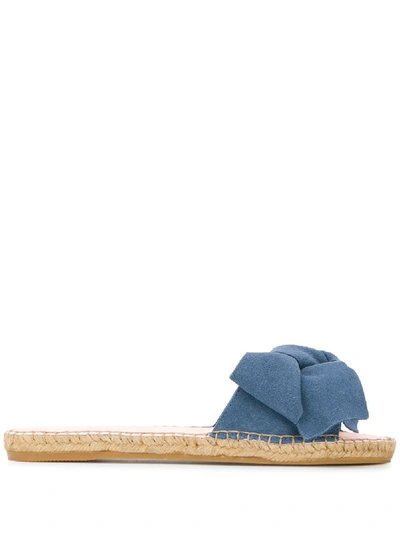 Shop Manebi Hamptons Knotted Slides - Blue