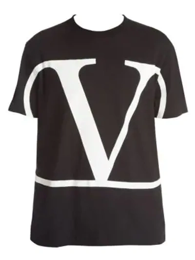 Shop Valentino Men's Go Logo Tee In Black White