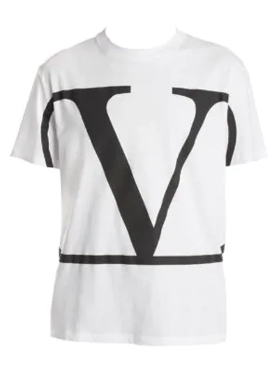 Shop Valentino Men's Go Logo Tee In White Black