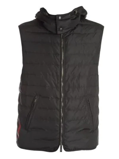 Shop Valentino Men's Logo Puffer Vest In Black Red