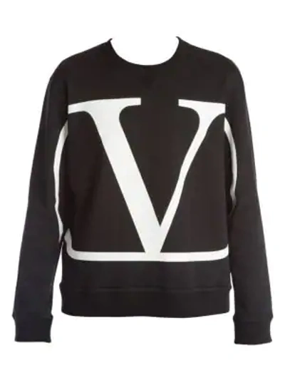 Shop Valentino Go Logo Crewneck Pullover In Black White